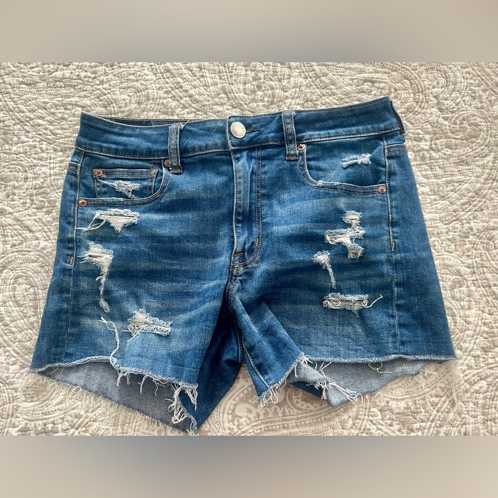 American Eagle Distressed Blue Denim Women's Shorts